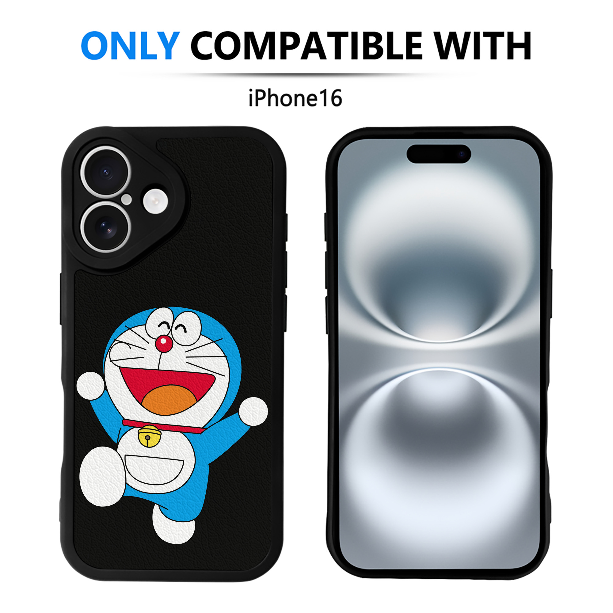 （画像用） ドラえもん Doraemon 【iPhone 16シリーズ対応】シリコンスマホケース（レザー調） 材質：シリコン
